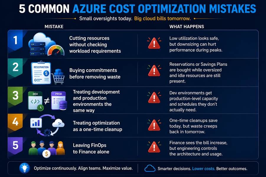 Common Azure Cost Optimization Mistakes That Keep Waste Hidden